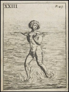 Plate XXIII: To Tread Water, from L’art de Nager, Demontré par Figures. Avec des Avis pour se Baigner Utilement, by Melchisedech Thévenot, 1696. [Plumb and Level]