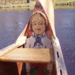 "Le petit homme," head board decoration of "the big canoe" 